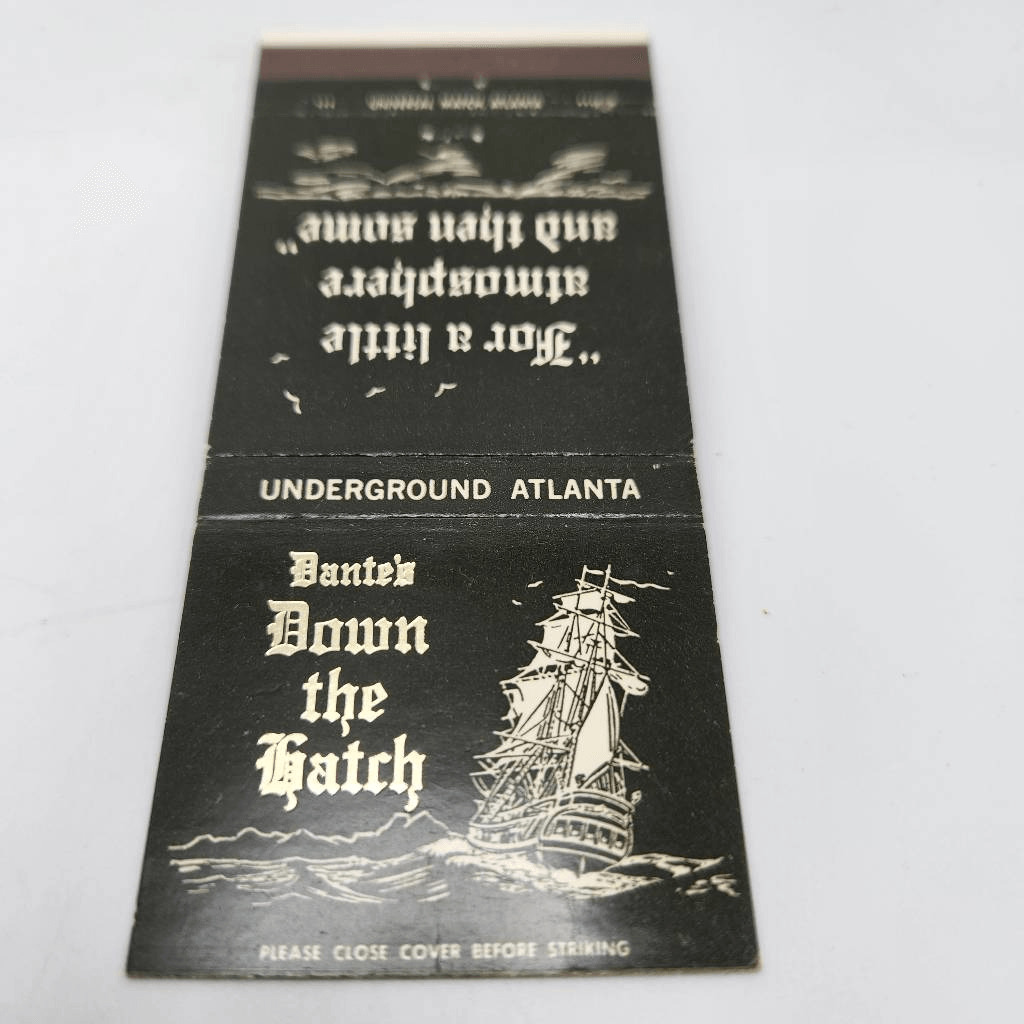 Vintage Matchcover Dante\'s Down the Hatch Restaurant Underground Atlanta