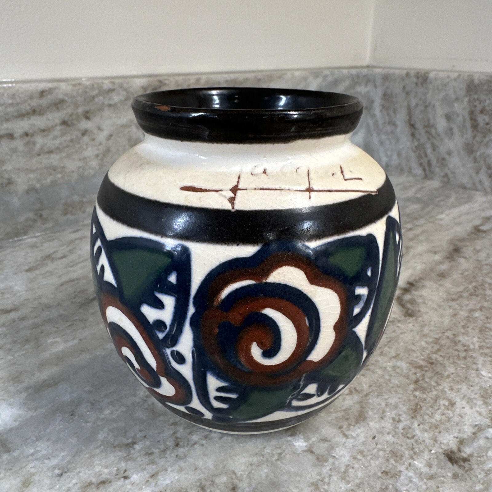 Paul Jacquet Pottery Vase Art Déco Céramique 4.5” Studio Hand Crafted Signed Paul Jacquet Pottery Vase Art Déco Céramique 4.5” Studio Hand Crafted Signed