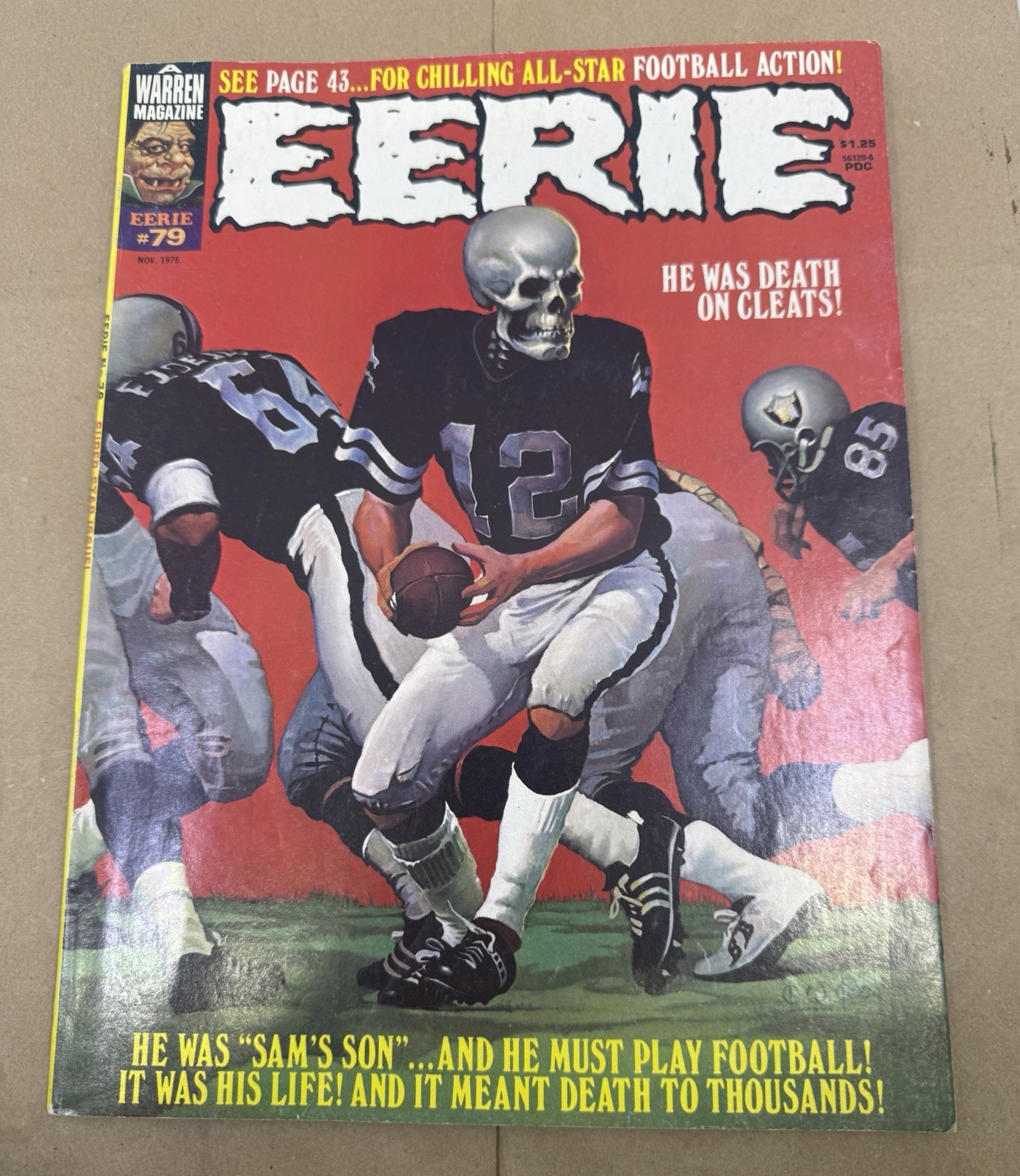 Eerie #79 - Cover art by Ken Kelly (Warren, 1976) Very Fine, Oakland Raiders