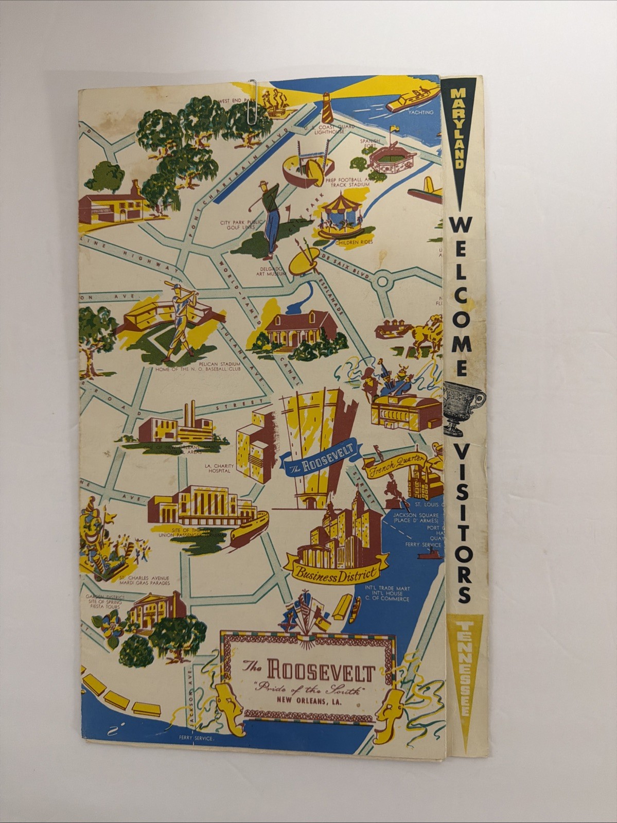 Dec 31, 1951 The Roosevelt Hotel New Orleans Menu Welcome MD Vs TN Sugar Bowl