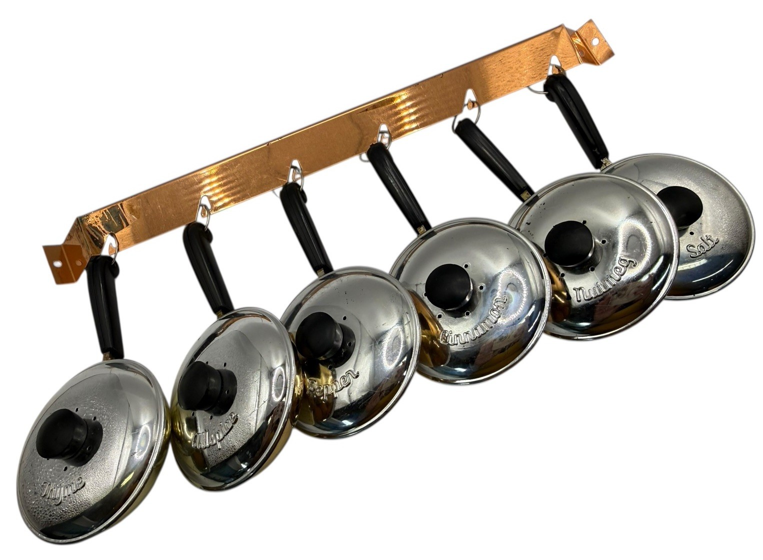 Vintage 60s Brillium Mini Skillet Pan & Lids Spice Shaker Complete Set of 6