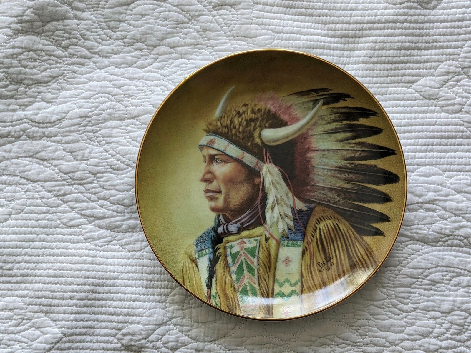 Collector Plate, Vintage “Nobility of the Algonquin” 1991 by Perillo