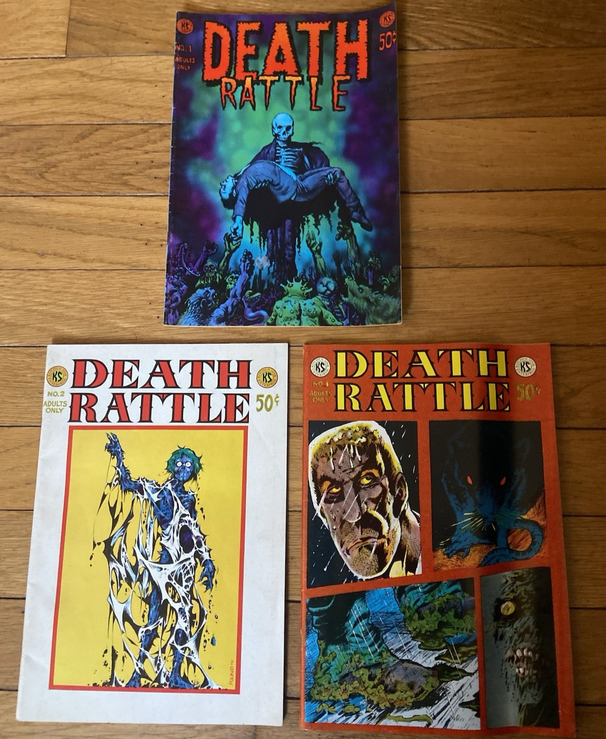 Lot 3 - Death Rattle #1 (Kitchen Sink Press June 1972) #2 Jan 1973 #3 June 1973