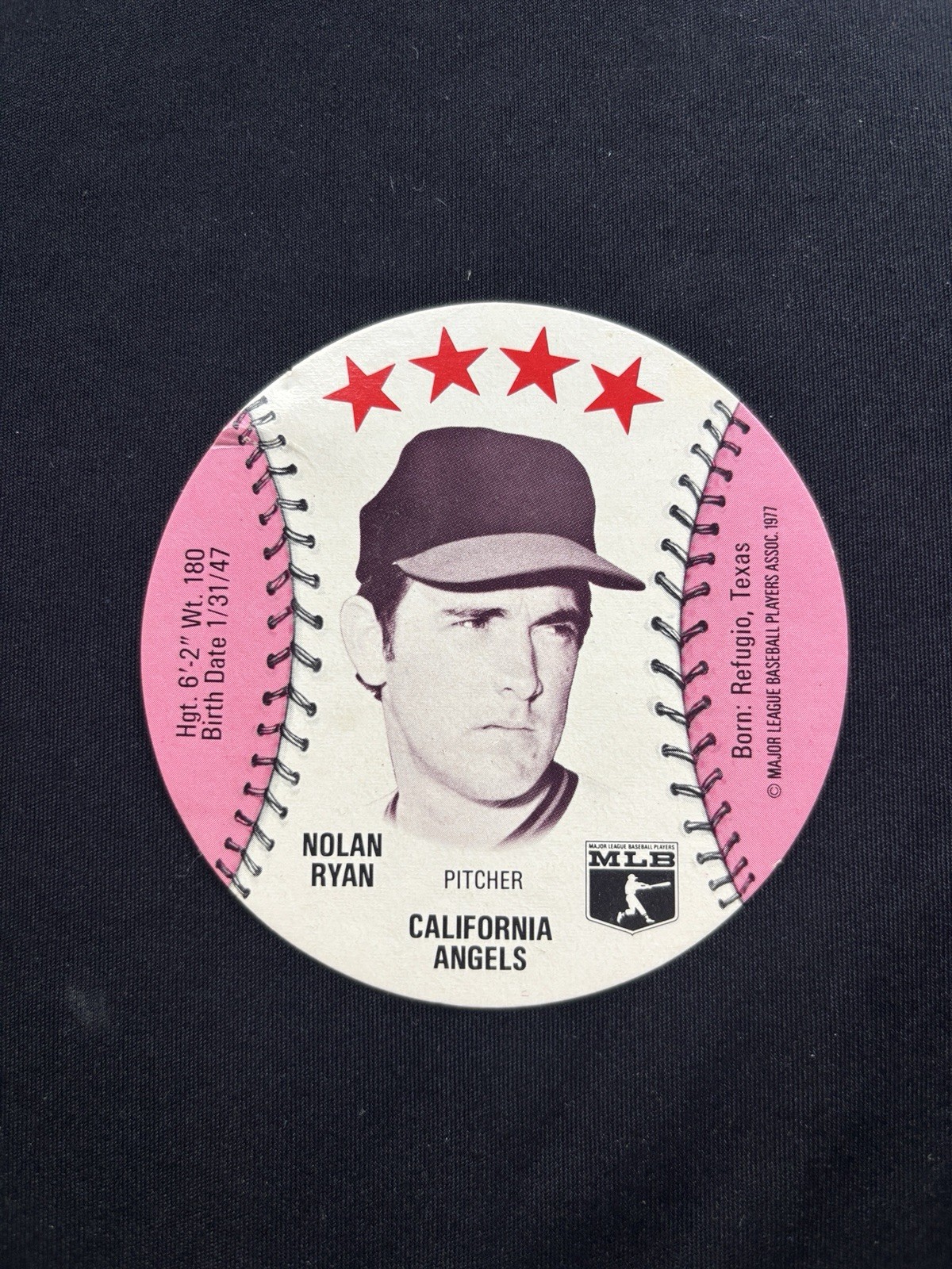 1976 Chilly Willee Nolan Ryan CA Angels Frozen Drinks Breweriana Coaster