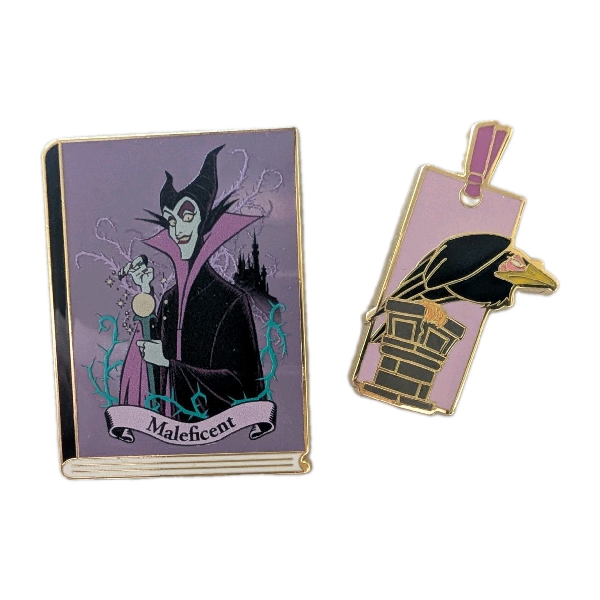 Disney Boxlunch Maleficent Book Diablo Bookmark Pins