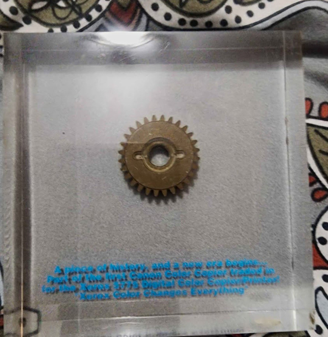 Vintage Xerox 5775 Commemorative Gear Display– Rare Tech Collectible