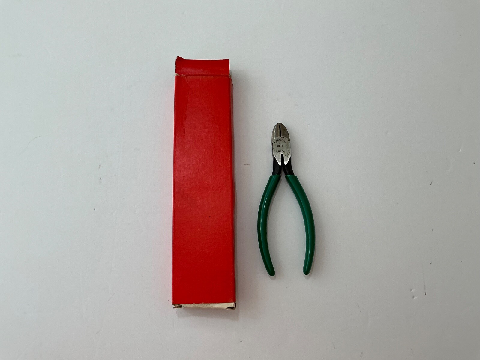 NOS vintage Thorsen 6” diaginal cutters with green handles #DP-6 USA made