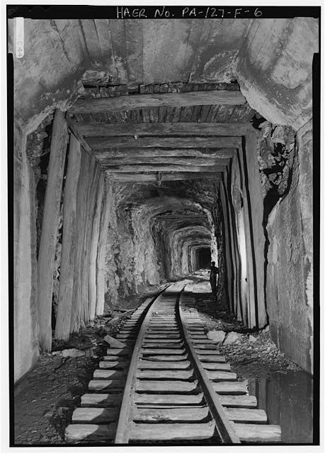 East Broad Top Railroad Pennsylvania 1900s Mine Tunnel Rail Track Interior