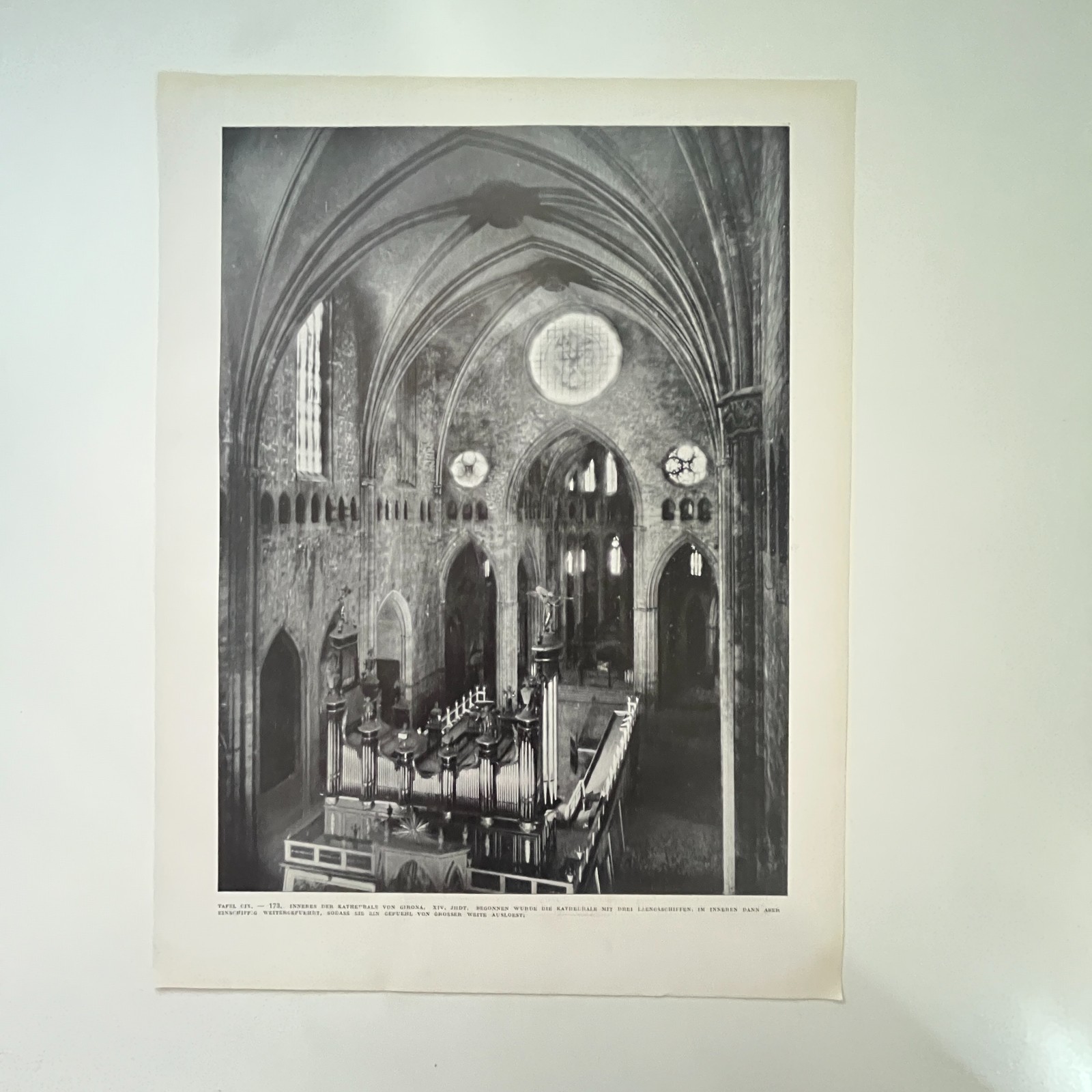 Interior Of Cathedral Of Girona 14th C 1937 Catalan Art Book Plate Print TV43-4 Interior Of Cathedral Of Girona 14th C 1937 Catalan Art Book Plate Print TV43-4