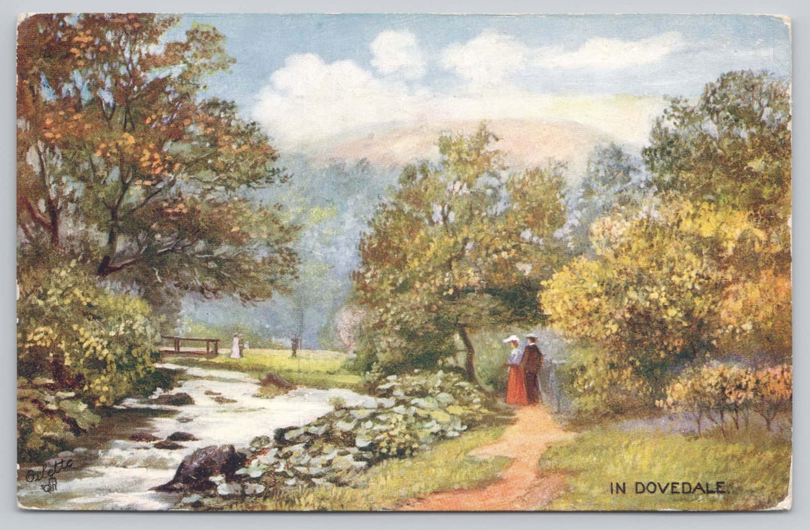 Dovedale Derbyshire River Dove Raphael Tuck Oilette Antique Postcard Dovedale Derbyshire River Dove Raphael Tuck Oilette Antique Postcard