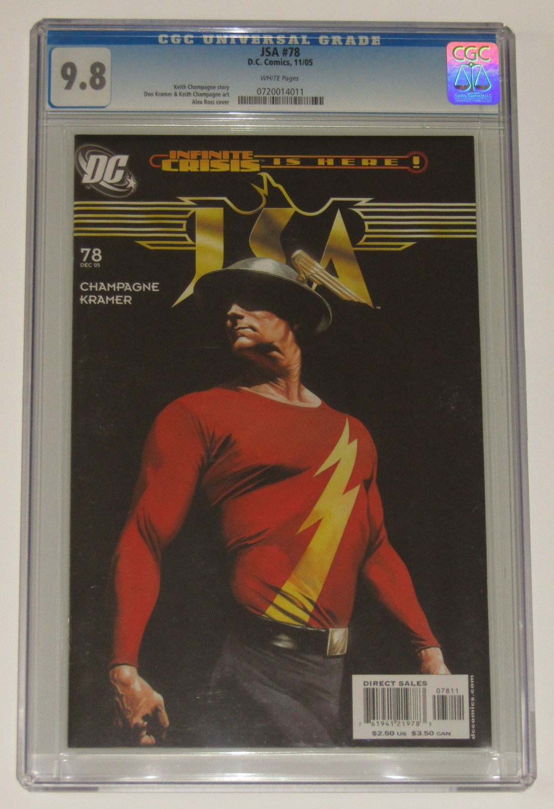 JSA 78 CGC 9.8. Alex Ross cover. Tough black cover Only 4 at 9.8