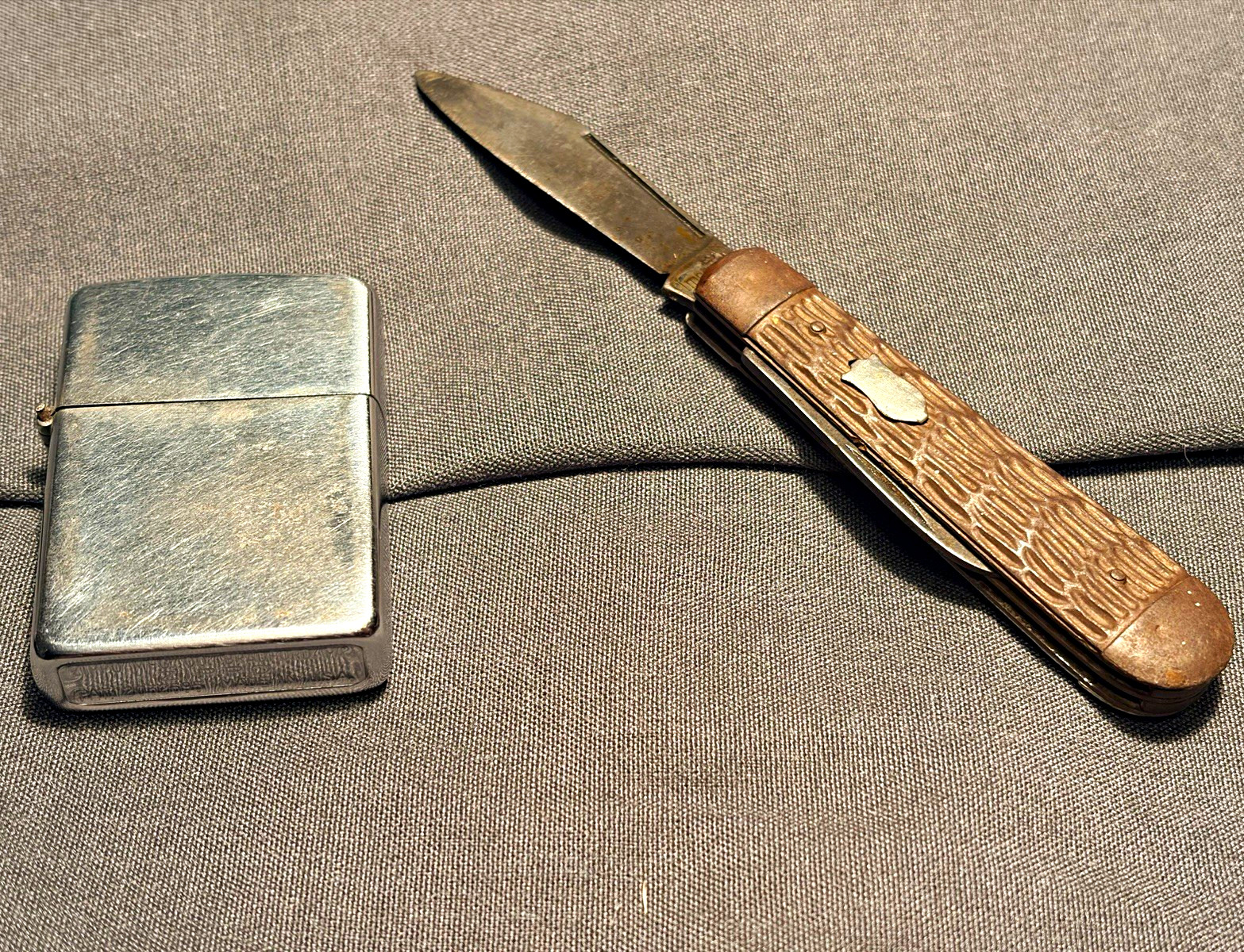 1950s Zippo PAT 2032695 & Imperial USA Pocket Knife Korean War Era EDC 002