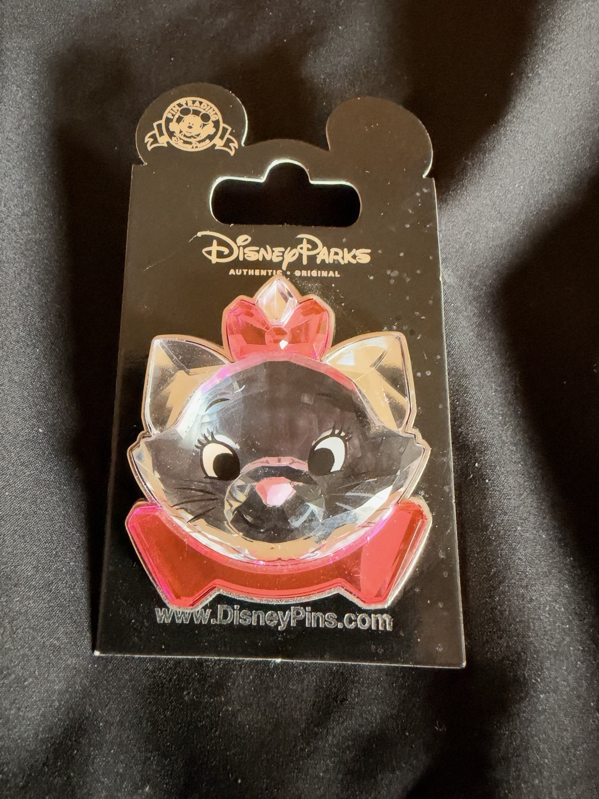 RARE Disney 2016 Aristocats Marie Kitten Cat Clear & Pink Acrylic 3-D Pin
