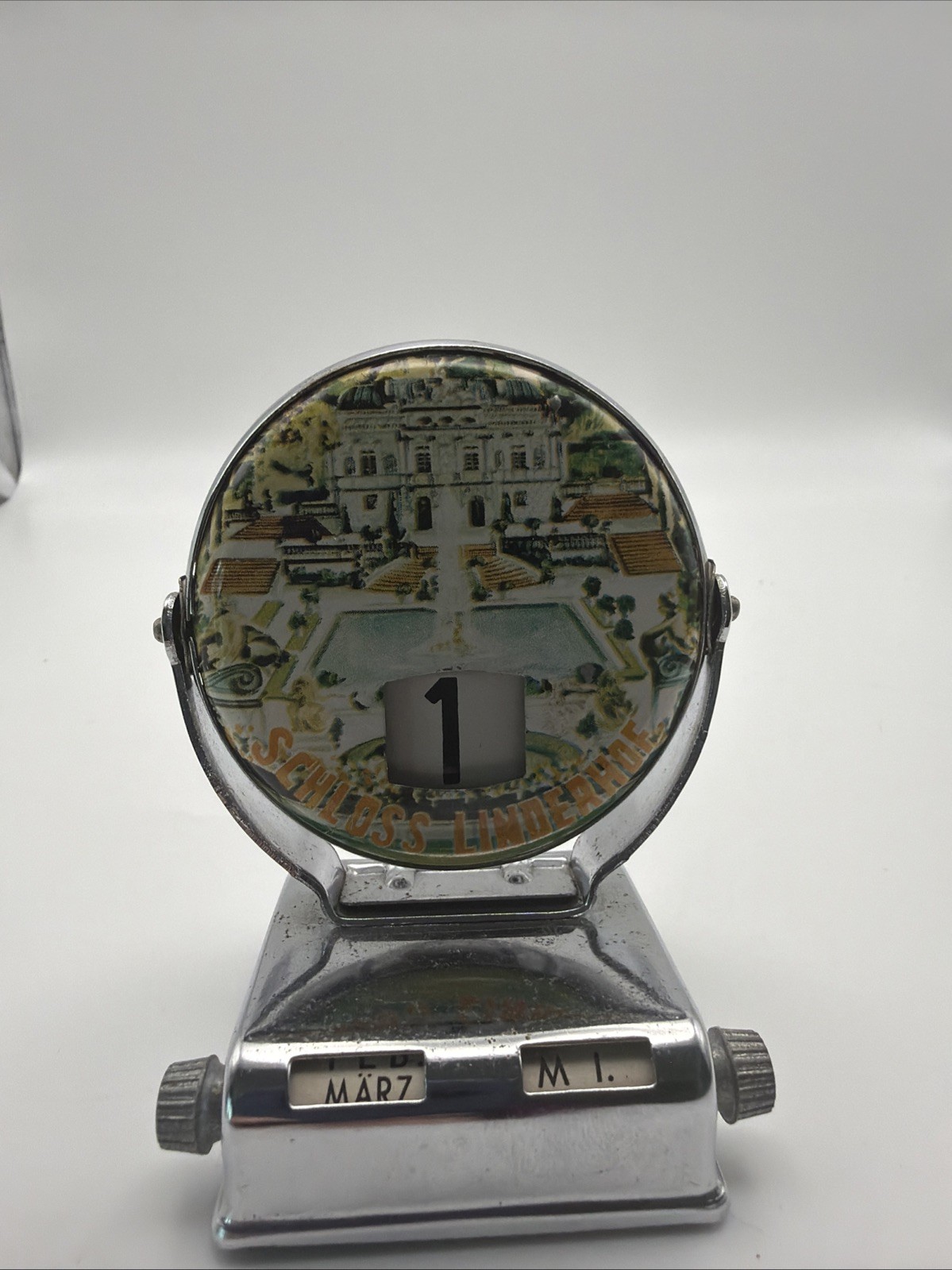 Vintage Schloss Linderhof Germany Perpetual Desk Calendar German Souvenir