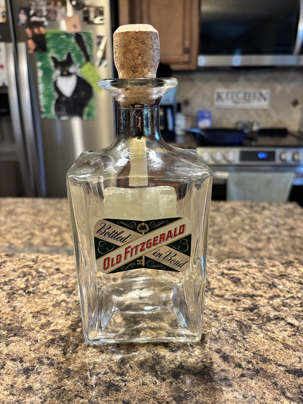 Vintage 50s Old Fitzgerald 6 Year Straight Bourbon Whiskey Decanter Bottle
