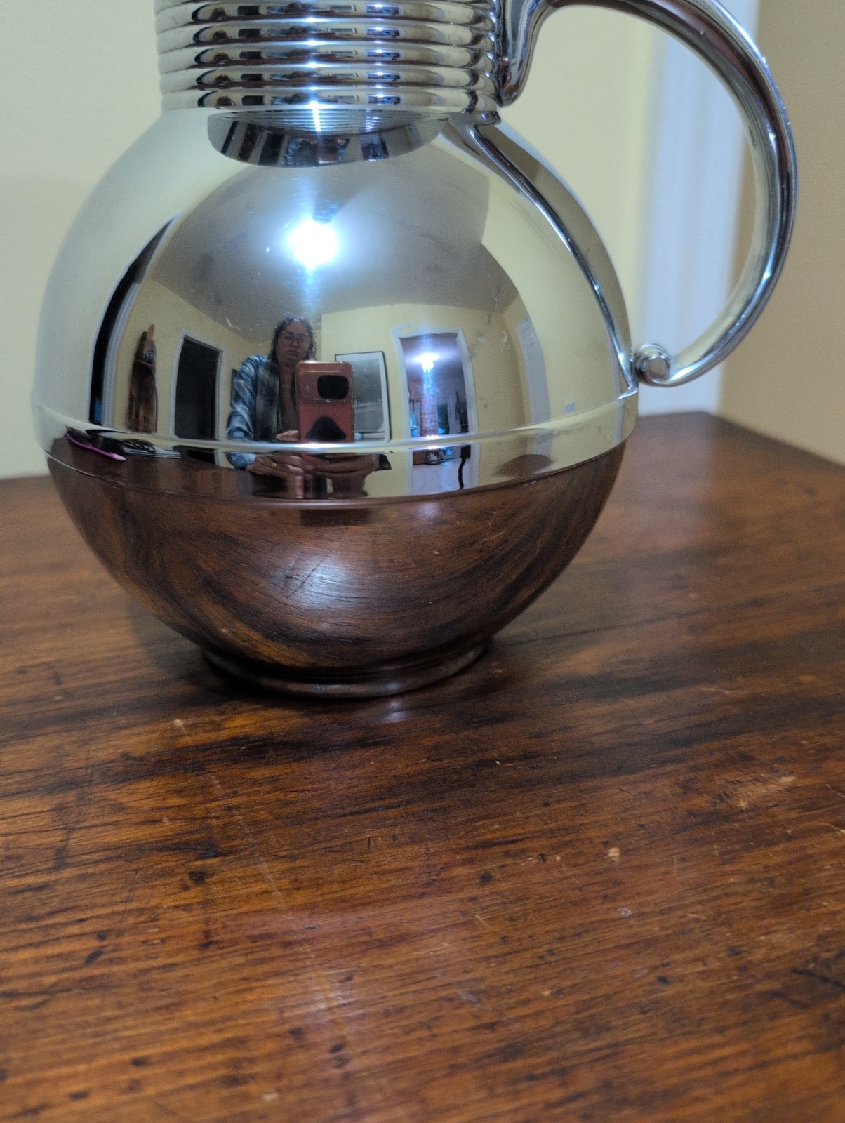 Vintage Art Deco 1930's Manning Bowman Thermos Carafe Coffee Pitcher Chrome