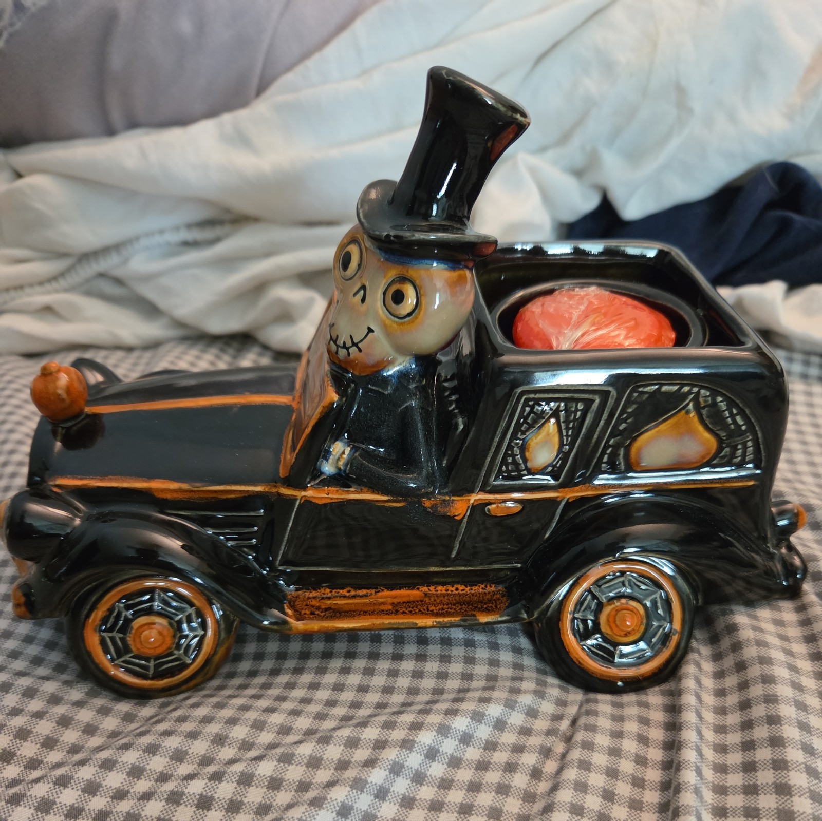 Yankee Candle Boney Bunch Skeleton Car 1150176 Holder Halloween Skull BRAND NEW