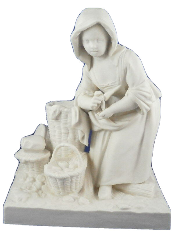 Vintage Sevres Porcelain Biscuit / Bisque Girl Figurine Figure Porzellan Figur