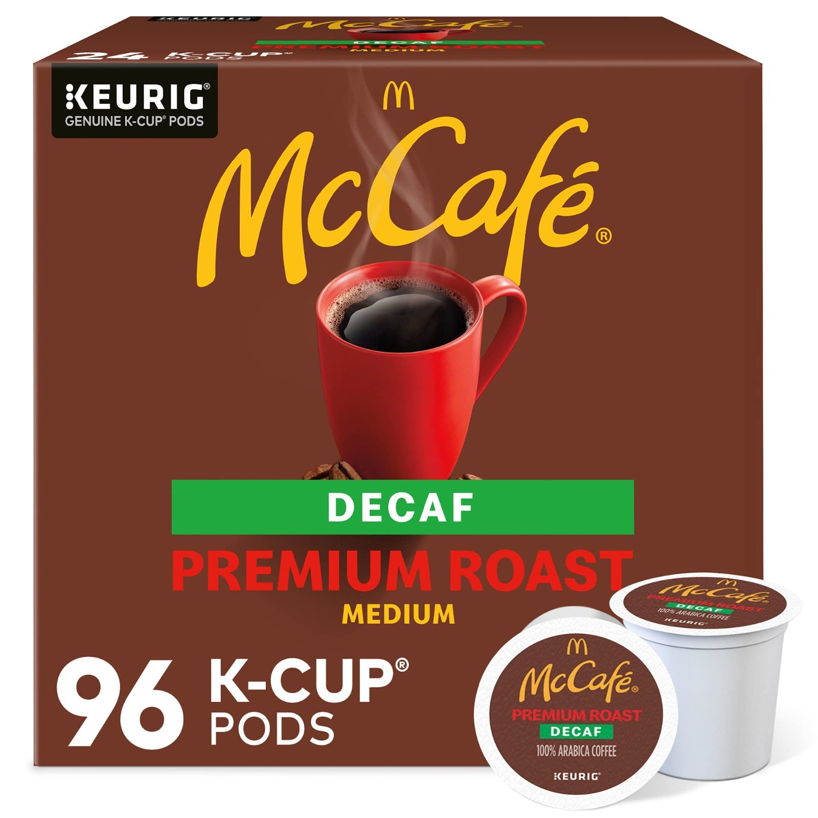 McCafe Premium Roast Decaf Coffee K-Cup Pods, 96 Count (4 Packs of 24) McCafe Premium Roast Decaf Coffee K-Cup Pods, 96 Count (4 Packs of 24)