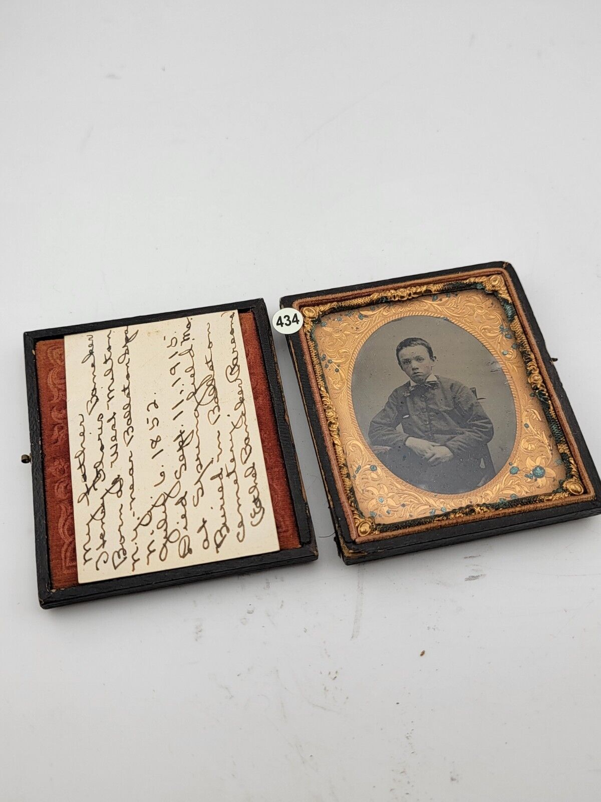 Late 19th Century Antique Ambrotype Daguerreotype Tintype Portraits W Perso Note