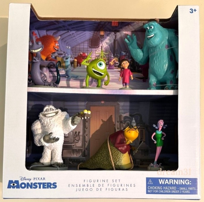 NIB Disney Pixar Monsters, Inc Figurine 7 pieces Play Toy Set Boo, Sulley, Mike NIB Disney Pixar Monsters, Inc Figurine 7 pieces Play Toy Set Boo, Sulley, Mike