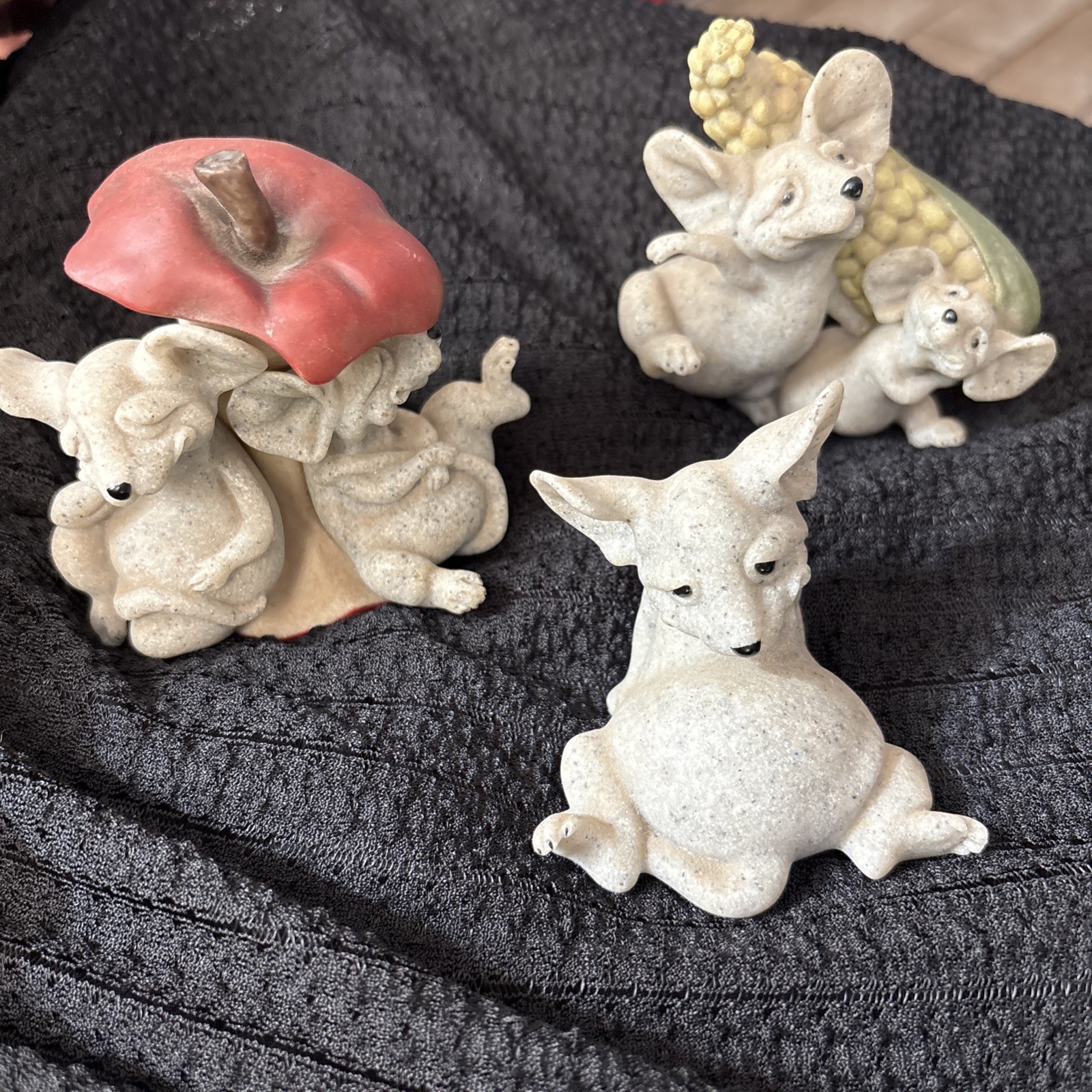 Vtg Quarry Critters Marino and Moe Mice on Applecore And Mumps The Mouse Lot3