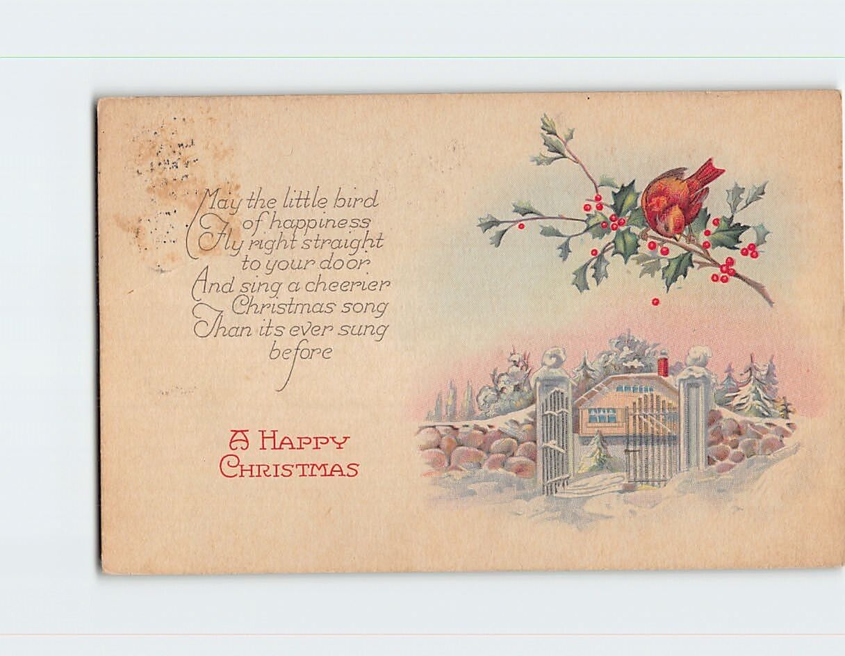 Postcard A Happy Christmas Winter Scene
