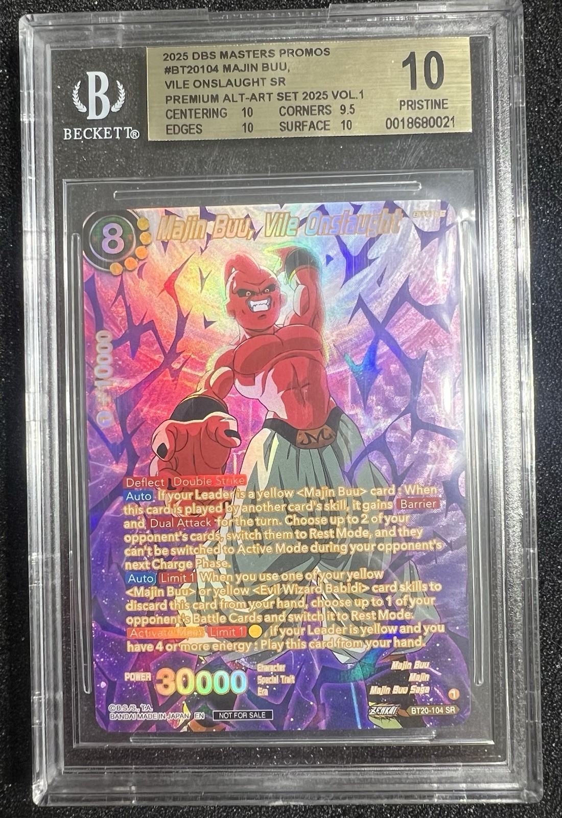 2025 Dragon Ball Masters Promos - Majin Buu Vile Onslaught SR - BGS 10 Pristine