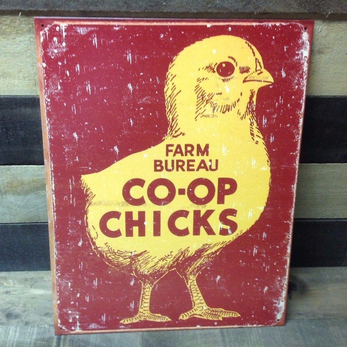 Farm Bureau Co-op Baby Chicks Sign Tin Vintage Garage Bar Decor Old Rustic Farm Bureau Co-op Baby Chicks Sign Tin Vintage Garage Bar Decor Old Rustic