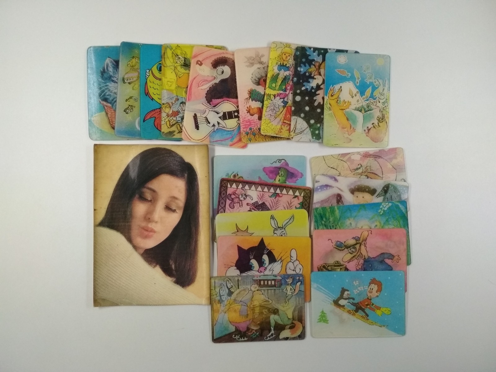 Soviet lenticular pocket calendars, 3D stereo, fairy tales USSR, set of 20, *265