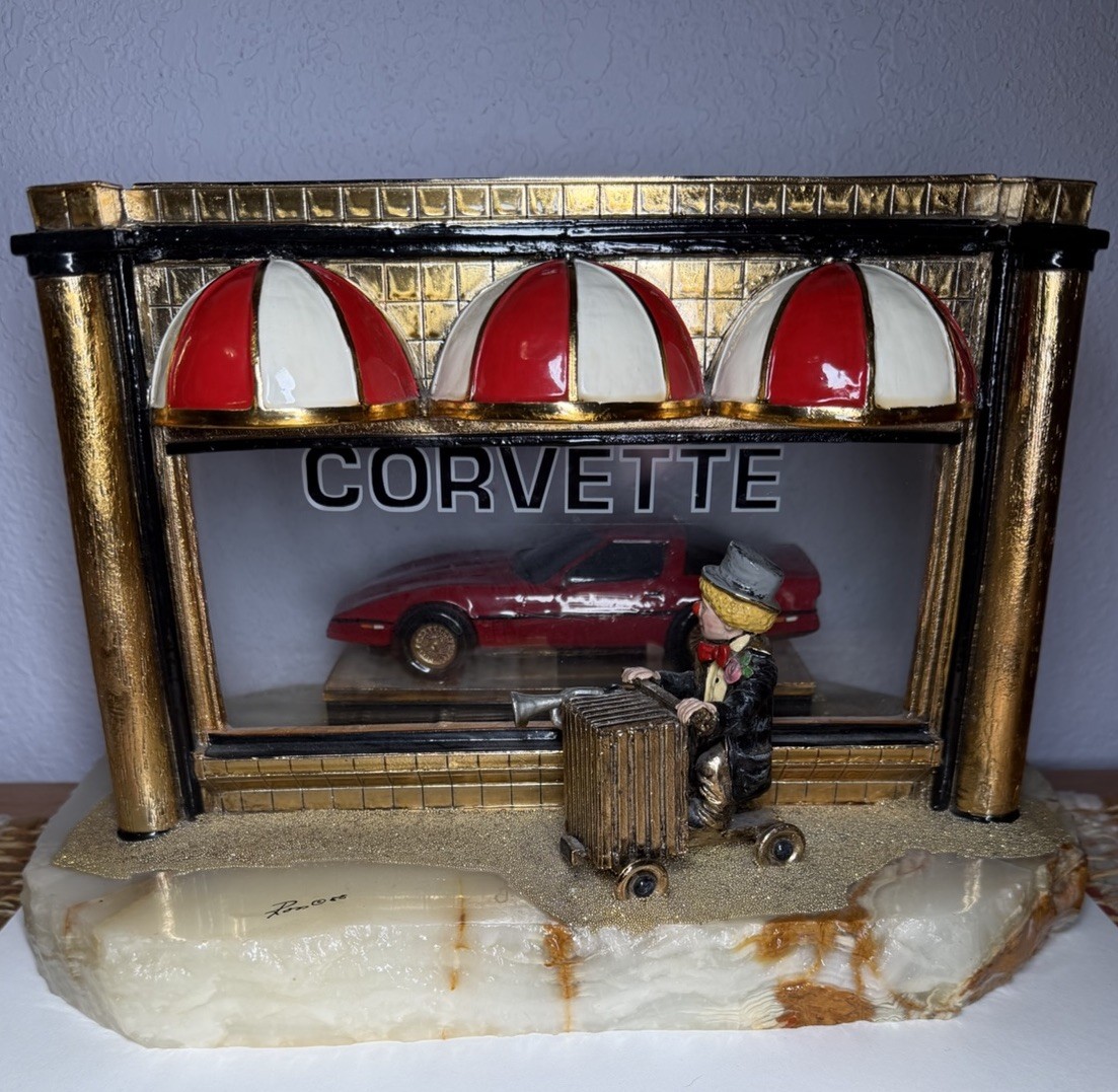 Ron Lee Figurine Sculpture If I Were A Rich Man 1988 Onyx Base Corvette Clown