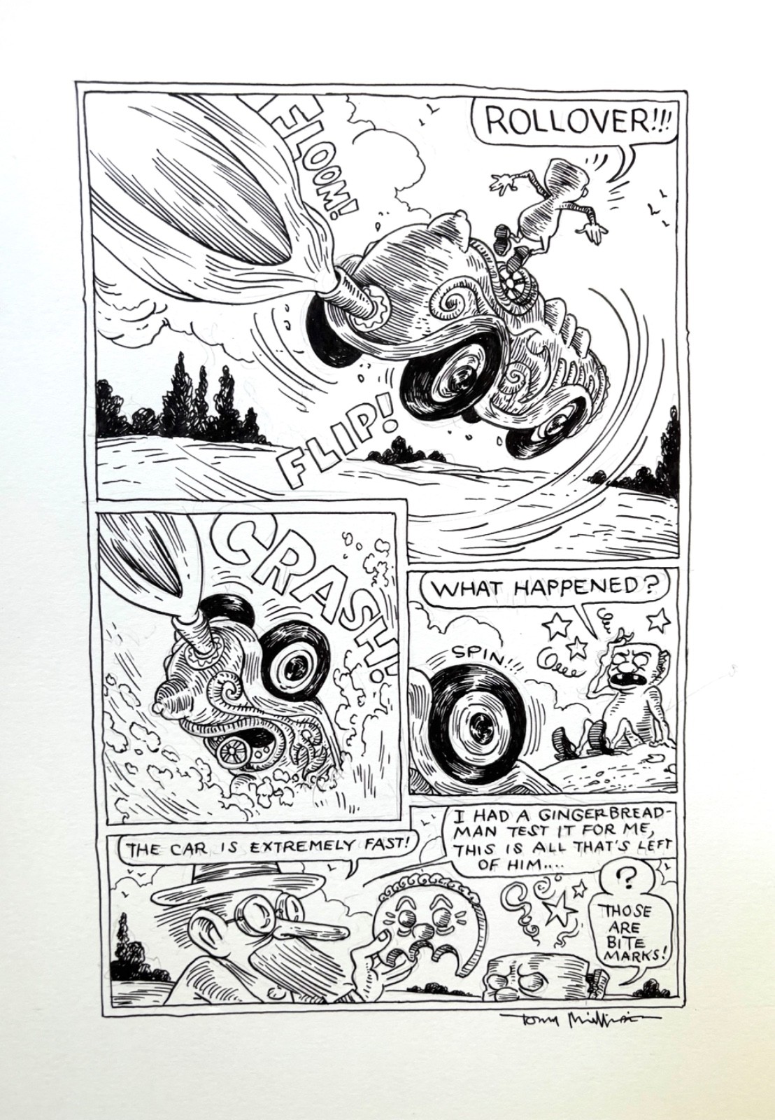 Billy Hazelnuts And The Crazy Bird GN Pg 62 Original Art By Tony Millionaire
