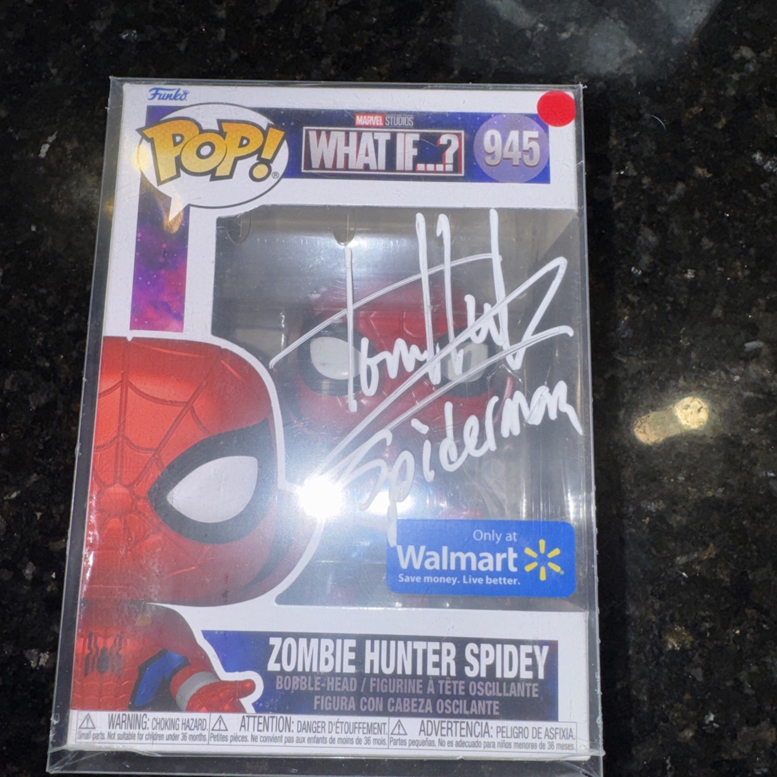 Tom Holland Autographed w.COA zombie hunter Spidey  funko pop