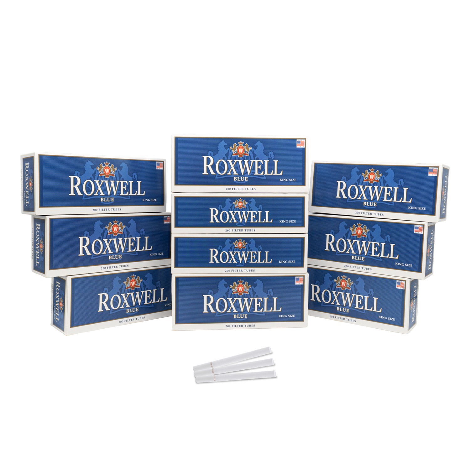 Roxwell Cigarette Tubes King Size 2000 CT 10 Boxes of 200 RYO Tubes Smooth Draw