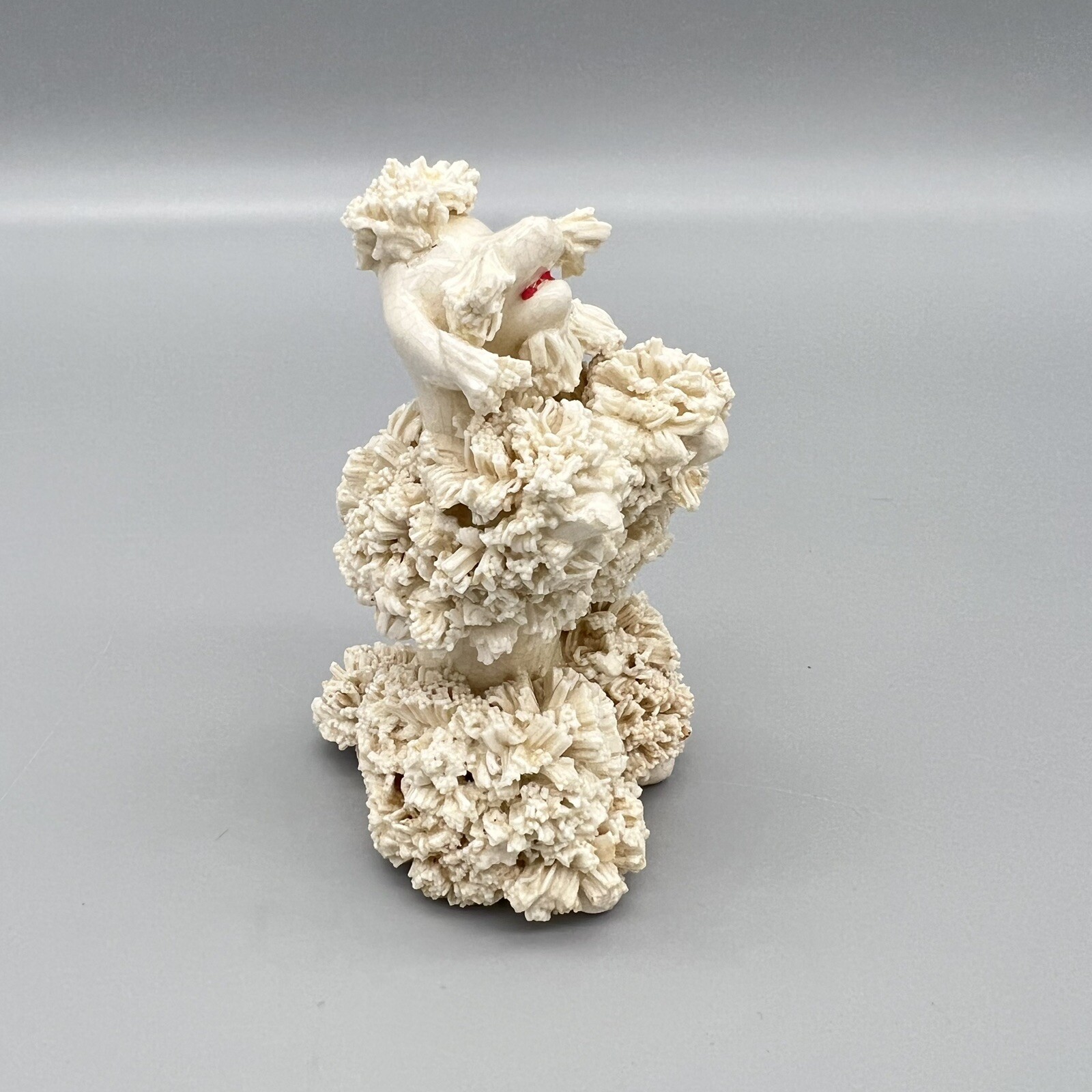 Vintage Spaghetti Poodle White Ceramic French Poodle Dog Figurine