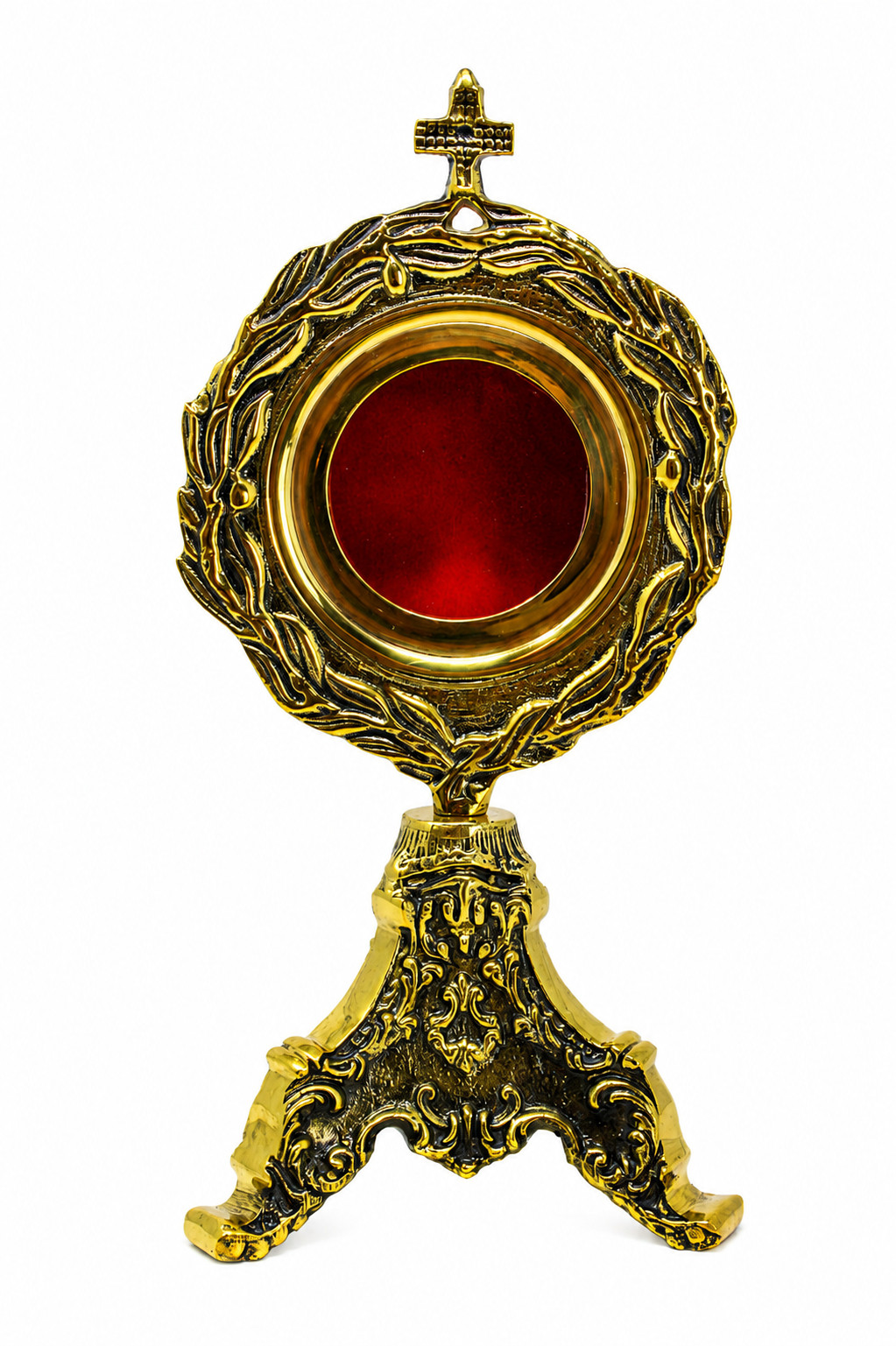 Antique High Polish Brass Monstrance Reliquary Ostensorium Display 10 Inch Antique High Polish Brass Monstrance Reliquary Ostensorium Display 10 Inch
