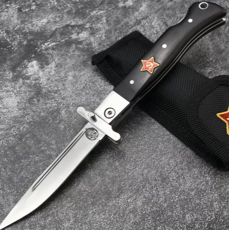 Russian Finka Manual Folding Knife Functional Collectable-handle color is Brown Russian Finka Manual Folding Knife Functional Collectable-handle color is Brown