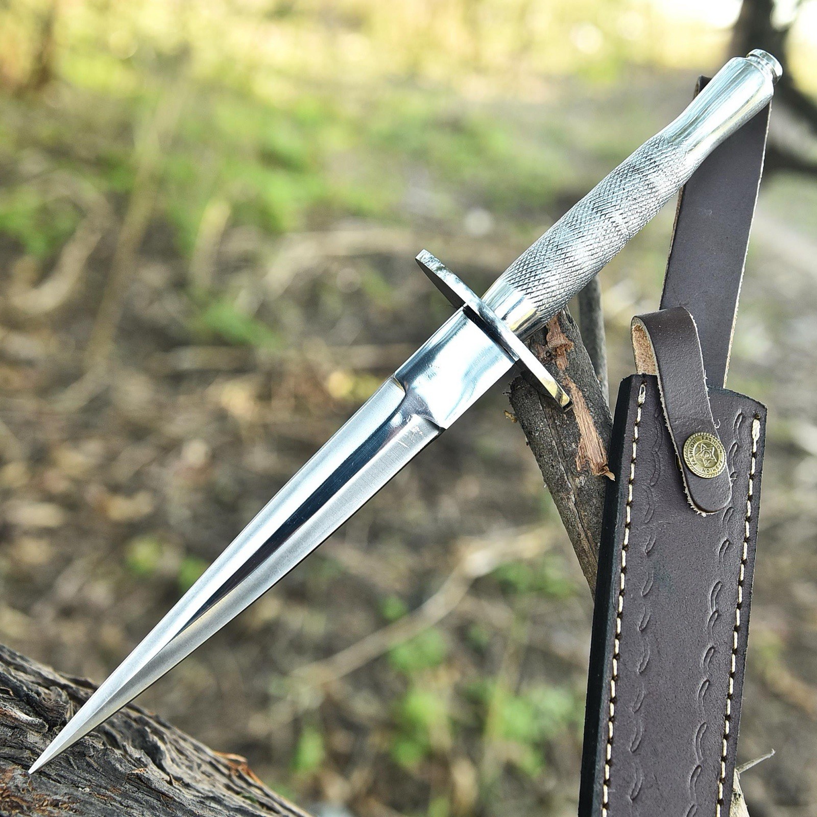 Sykes Fairbairn British Army Double-Edge V42 US WW2 Military Dagger Knife Sheath