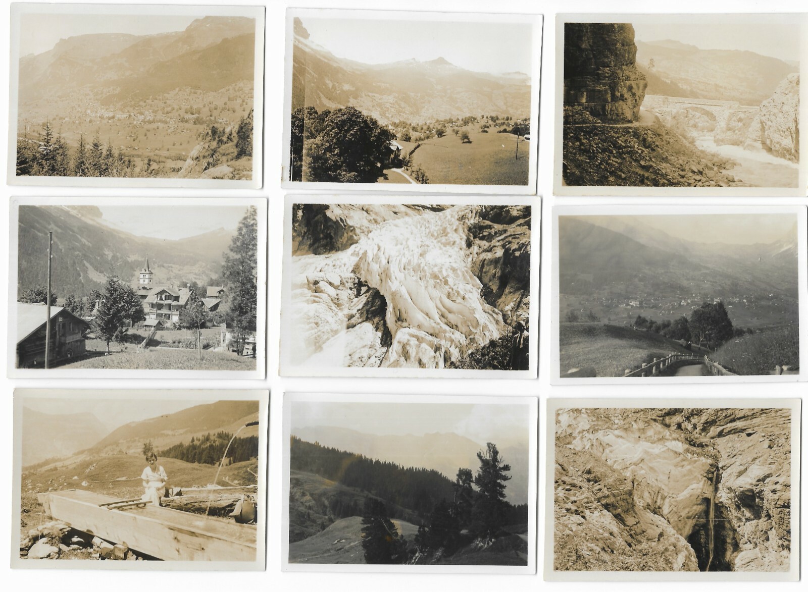 Vintage Holiday Photos Grindelwald Switzerland Glacier Church Landscape Lot 1937