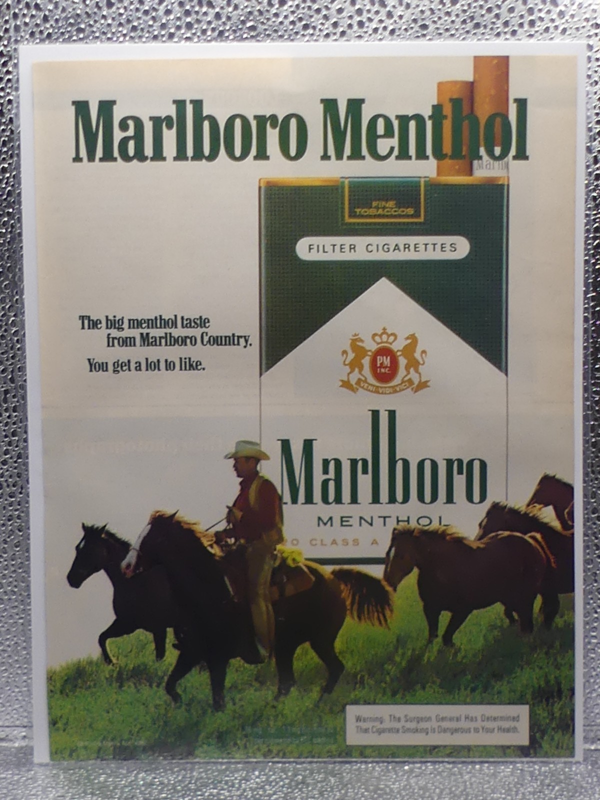 Vintage Marlboro Menthol Cigarettes Tobacco 1982 Print Advertising Full Page Ad