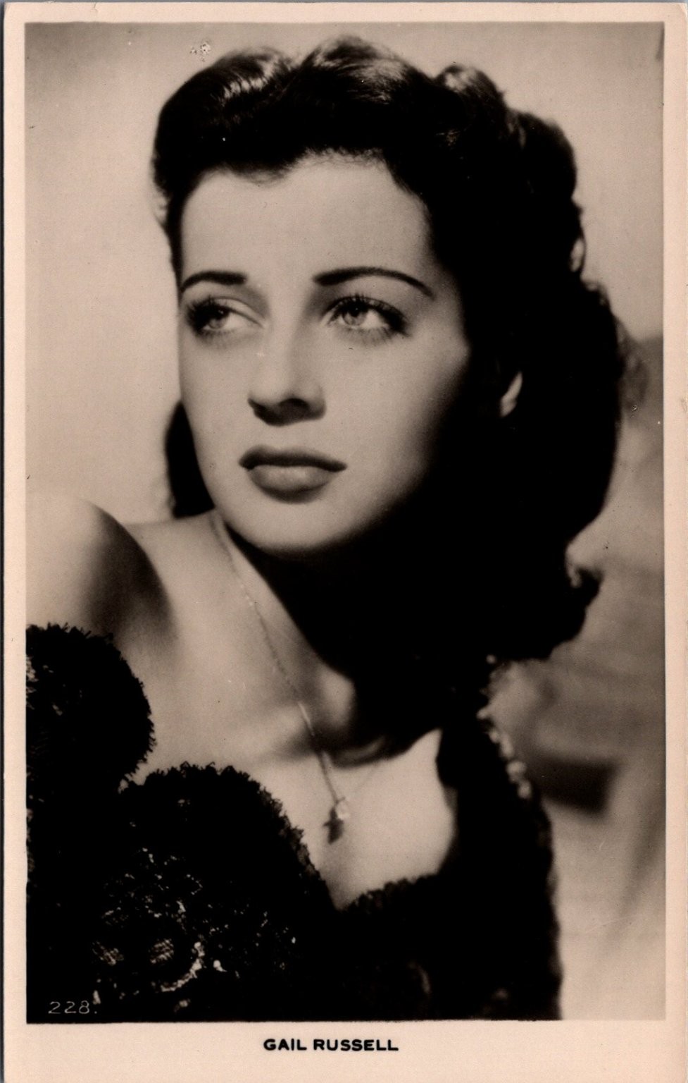 Gail Russell Real Photo Postcard RPPC Valentine's Glamour Portrait 1940s Gail Russell Real Photo Postcard RPPC Valentine's Glamour Portrait 1940s