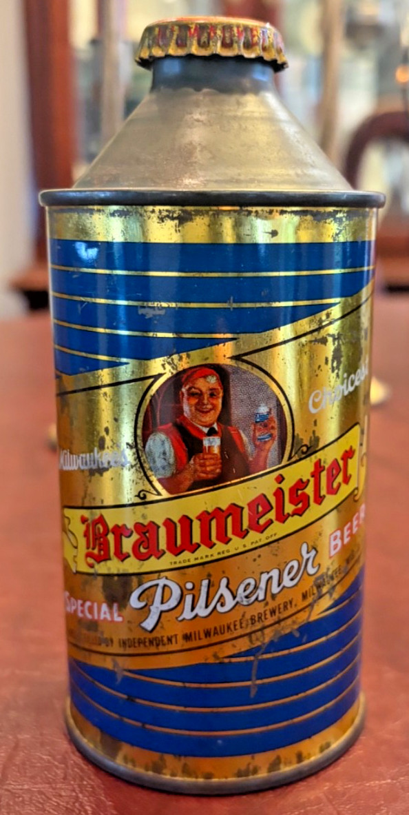 BEAUTIFUL Burgermeister Pilsner Cone Top W/Cap~Independent Milwaukee Brewery~Wis