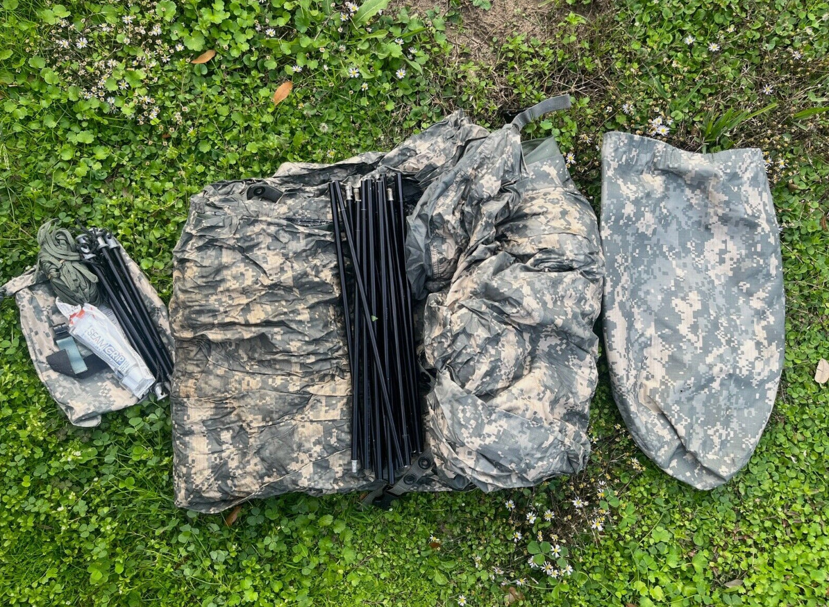 USGI Improved Combat Shelter ACU Tent One Man with rain fly EXCELLENT