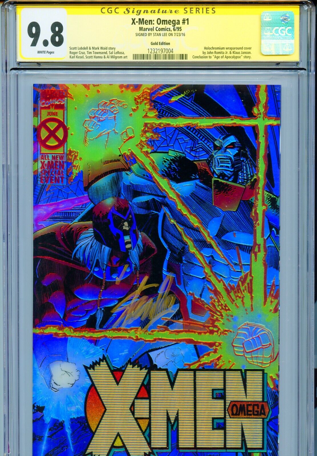  X-Men Omega 1 CGC 9.8 SS Gold cover Stan Lee Age of Apocalypse Weapon X Rogue