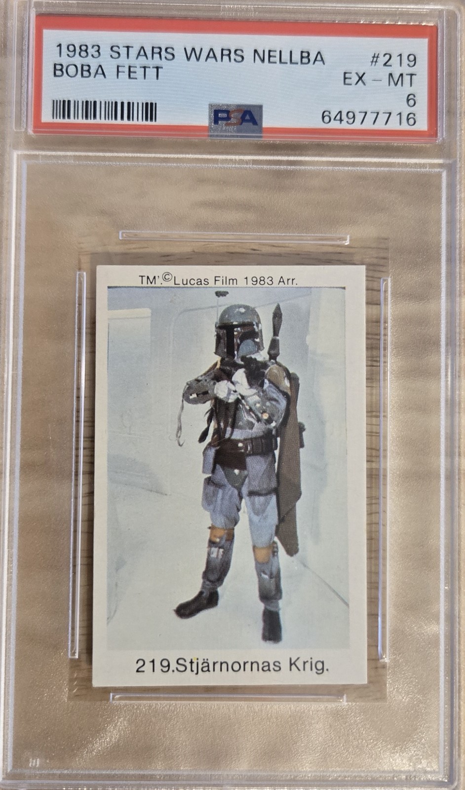 1983 Star Wars Nellba #219 Boba Fett PSA 6