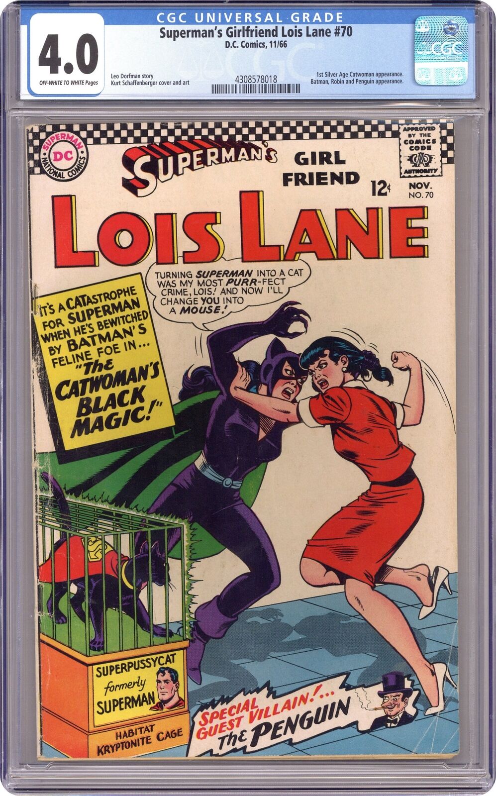 Superman\'s Girlfriend Lois Lane #70 CGC 4.0 1966 4308578018 1st SA app. Catwoman
