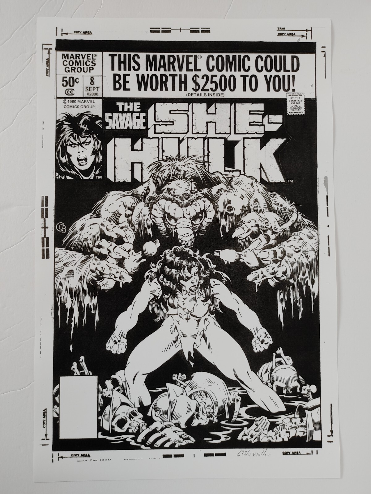 She Hulk #8 Michael Golden Original Cover Art Print 11x17 (Features Man-Thing)