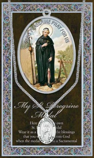 St. Peregrine Necklace with an Embossed Prayer Pamphlet
