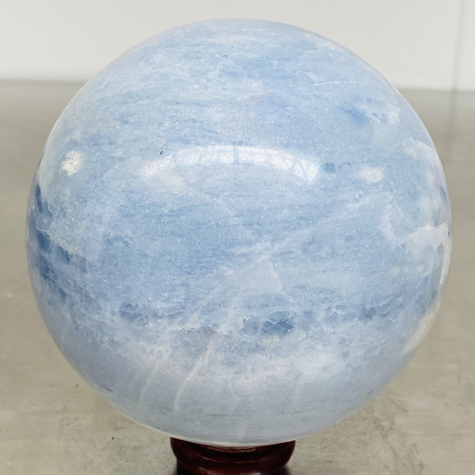 1800G Natural Blue Celestite Crystal Sphere Ball Healing Madagascar