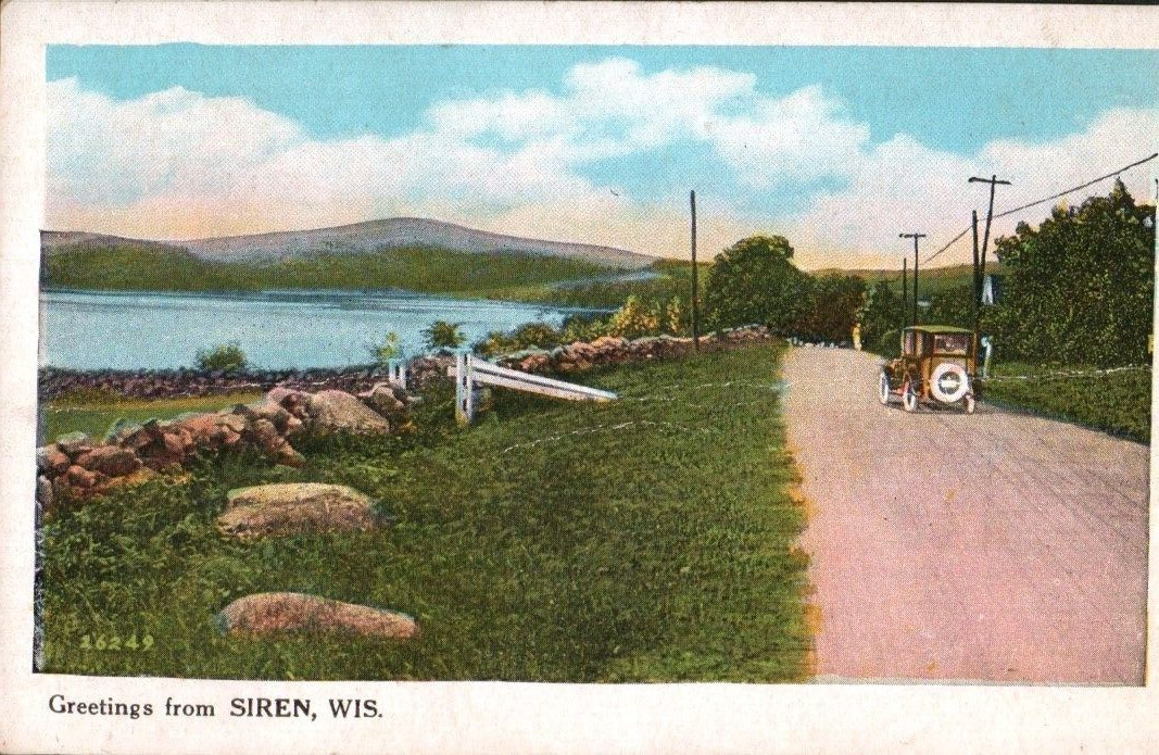 Postcard WI Greetings From Siren Wisconsin Series 1247 Landscapes PM 1929